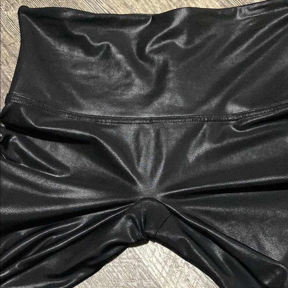 Spanx Moto Faux Leather Black Leggings - Picture 8 of 13